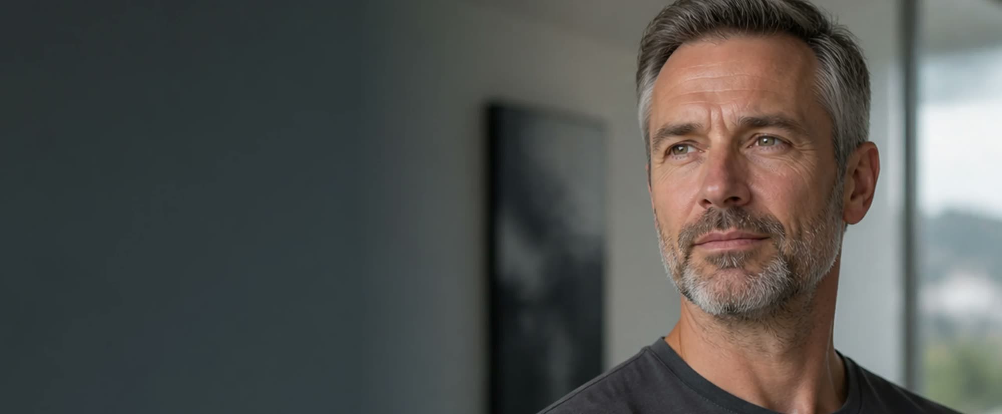 A confident man in his fifties